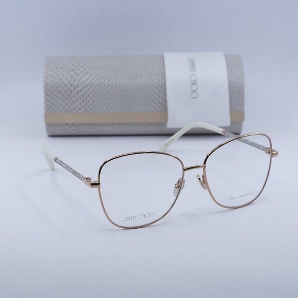 Final Price! Jimmy Choo JC 322 0IJS 00 Gold Eyeglasses 56mm